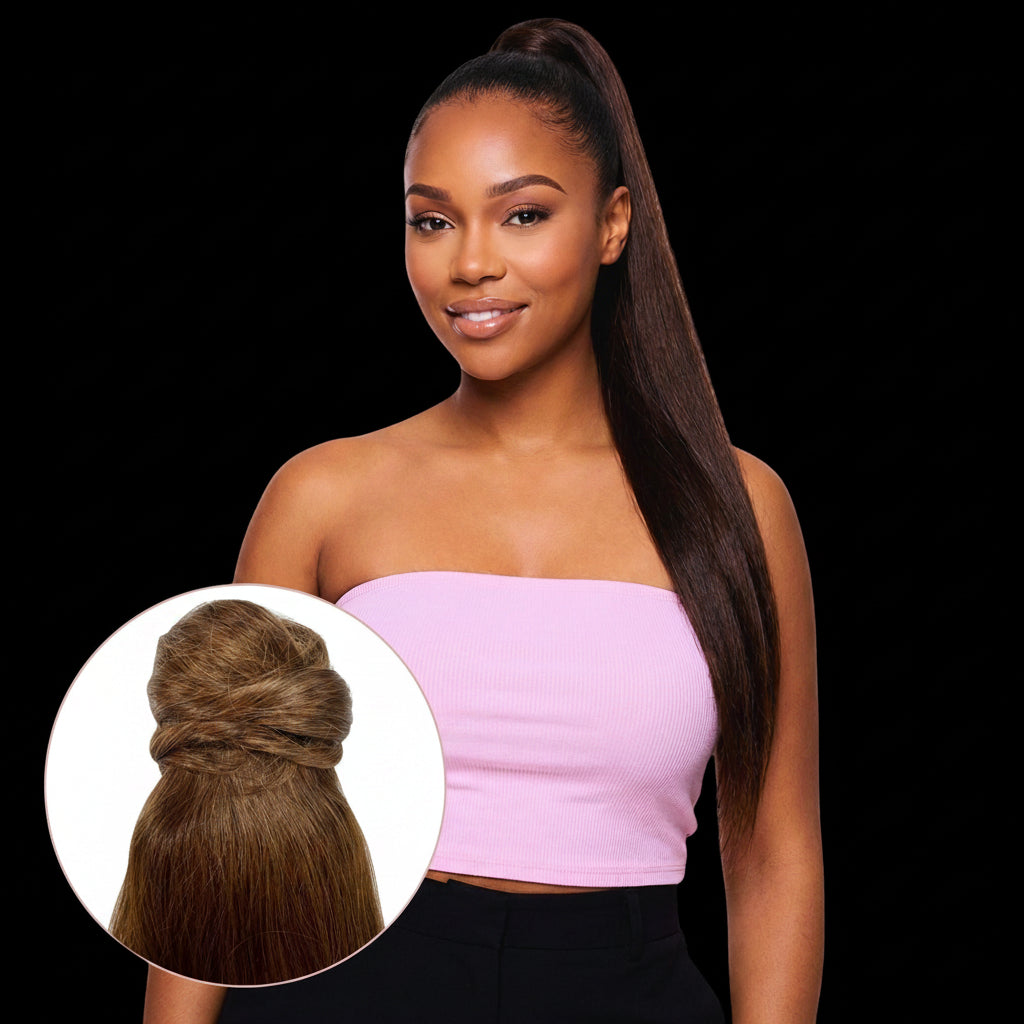 Dark Brown 100% Human Hair Ponytail Extension by Private Label