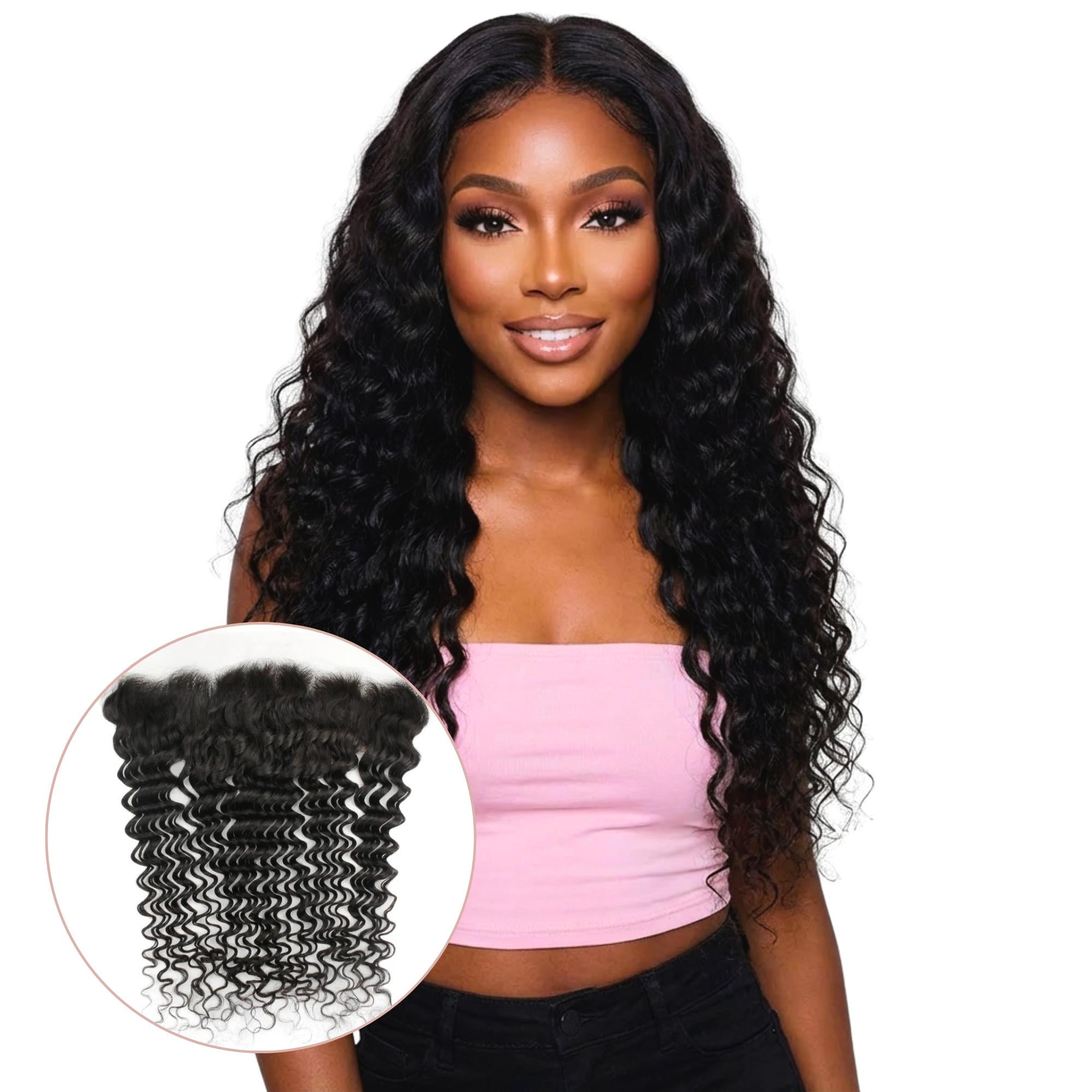 Deep Wave 13x4 HD Lace Human Hair Frontal by Private Label