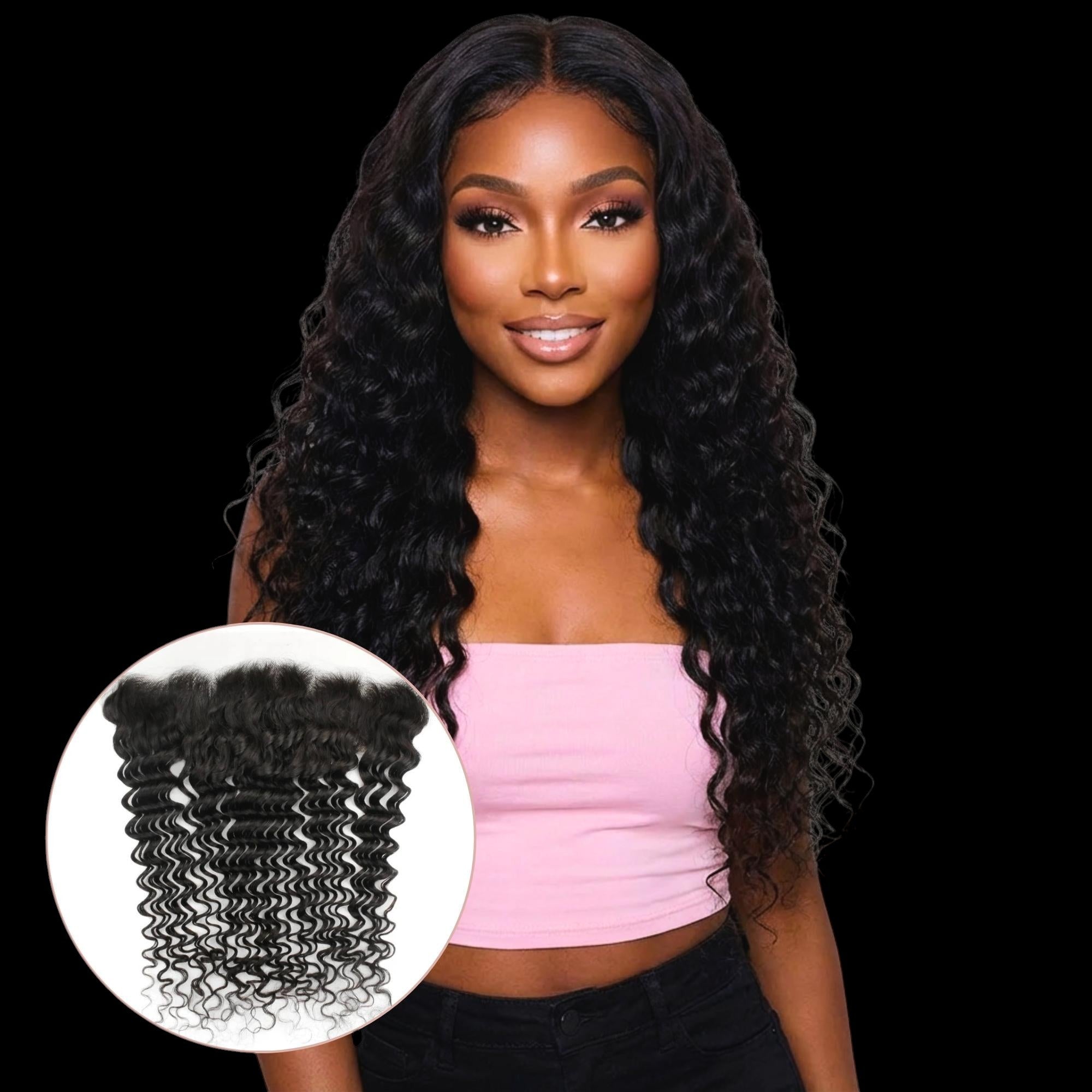 Deep Wave 13x4 HD Lace Human Hair Frontal by Private Label