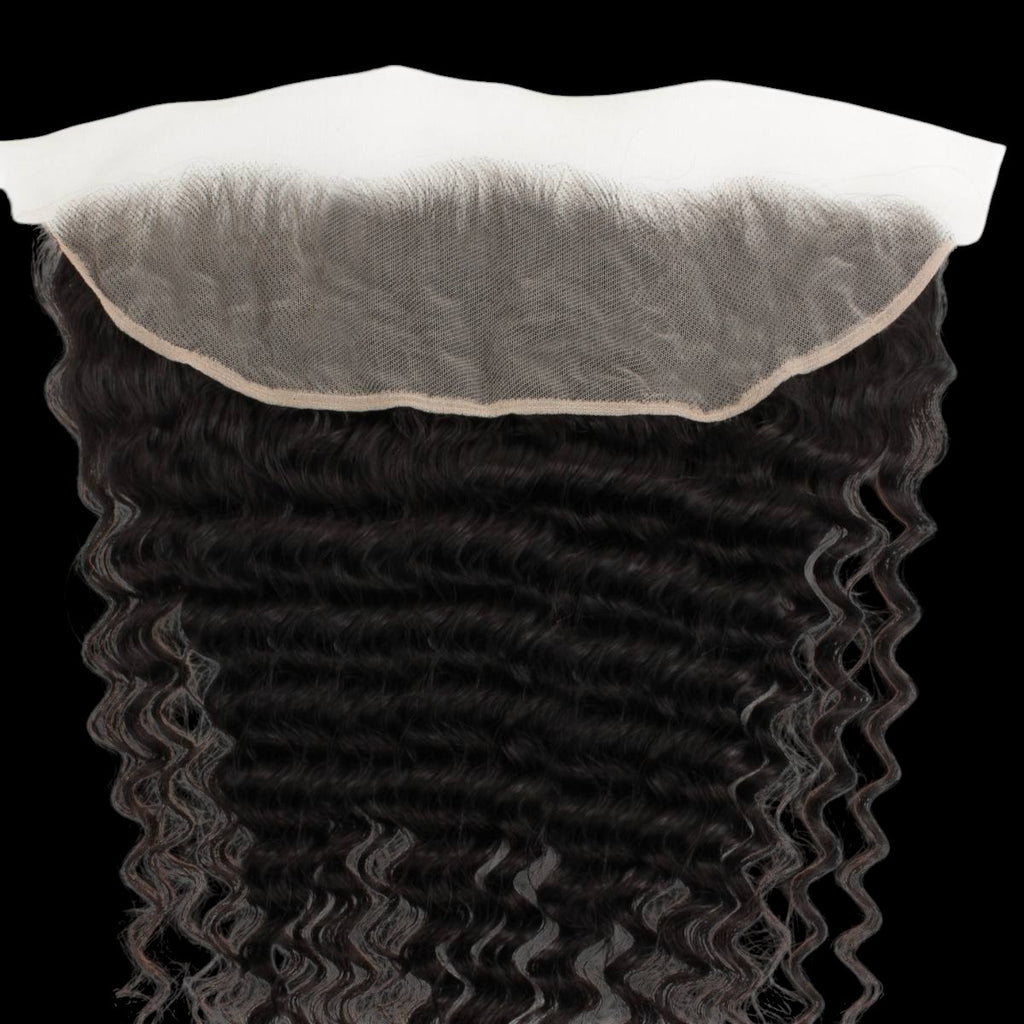 Deep Wave 13x4 Transparent Lace Human Hair Frontal by Private Label