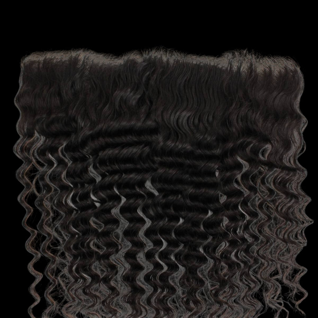 Deep Wave 13x4 Transparent Lace Human Hair Frontal by Private Label