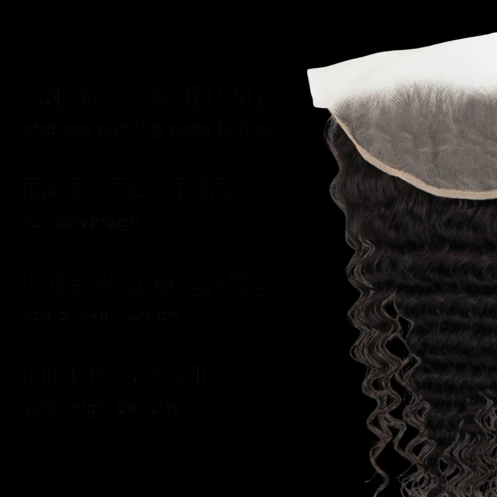Deep Wave 13x4 Transparent Lace Human Hair Frontal by Private Label