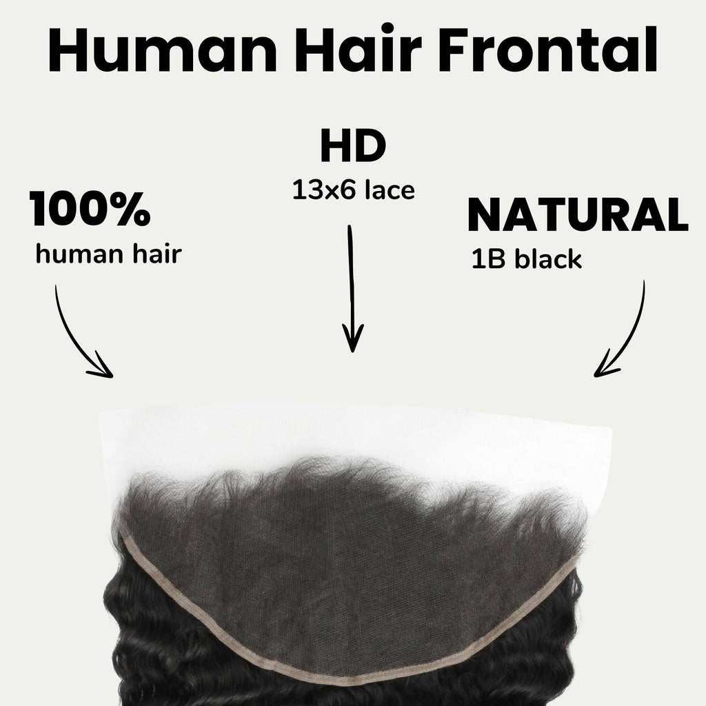 Deep Wave 13x6 HD Lace Human Hair Frontal by Private Label