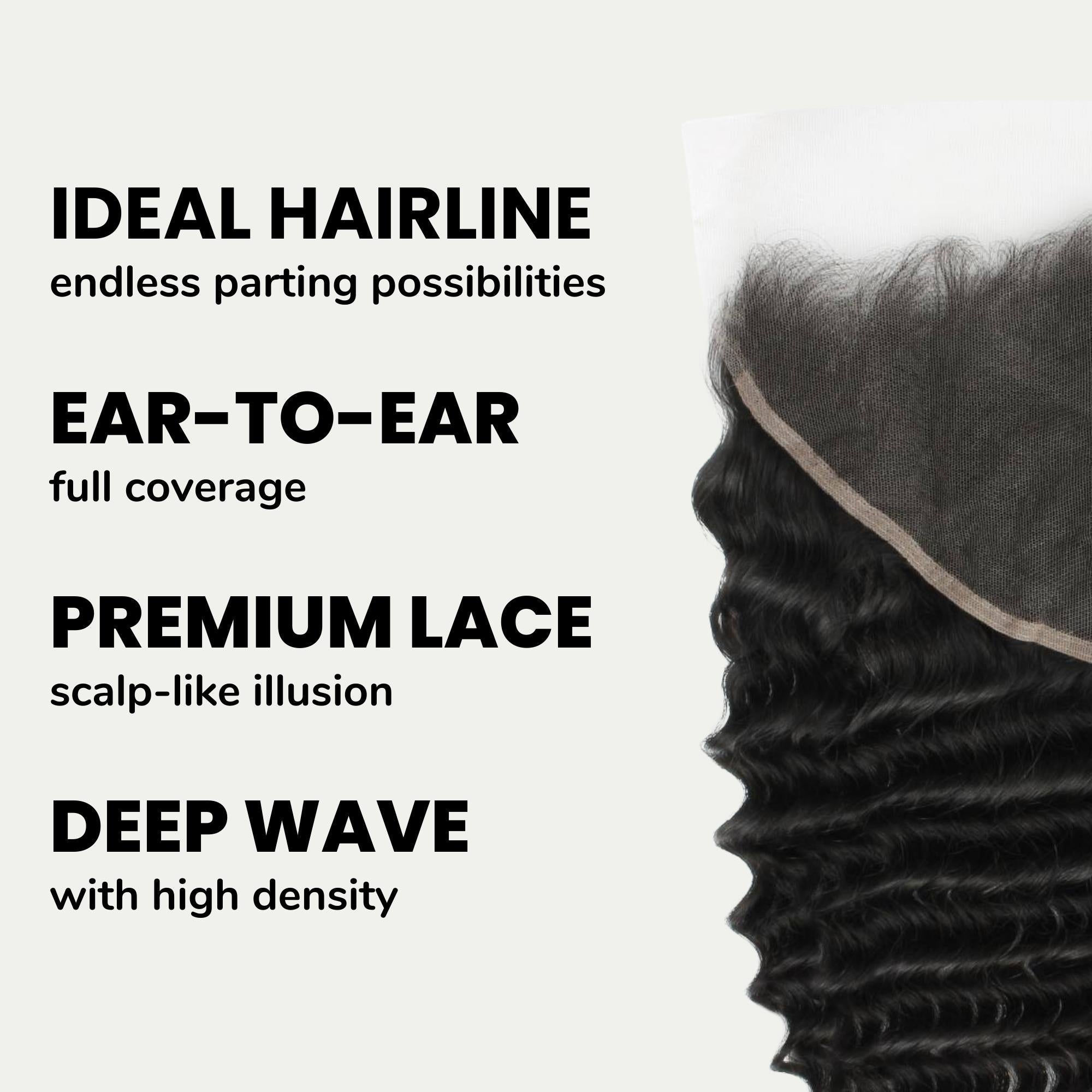 Deep Wave 13x6 HD Lace Human Hair Frontal by Private Label