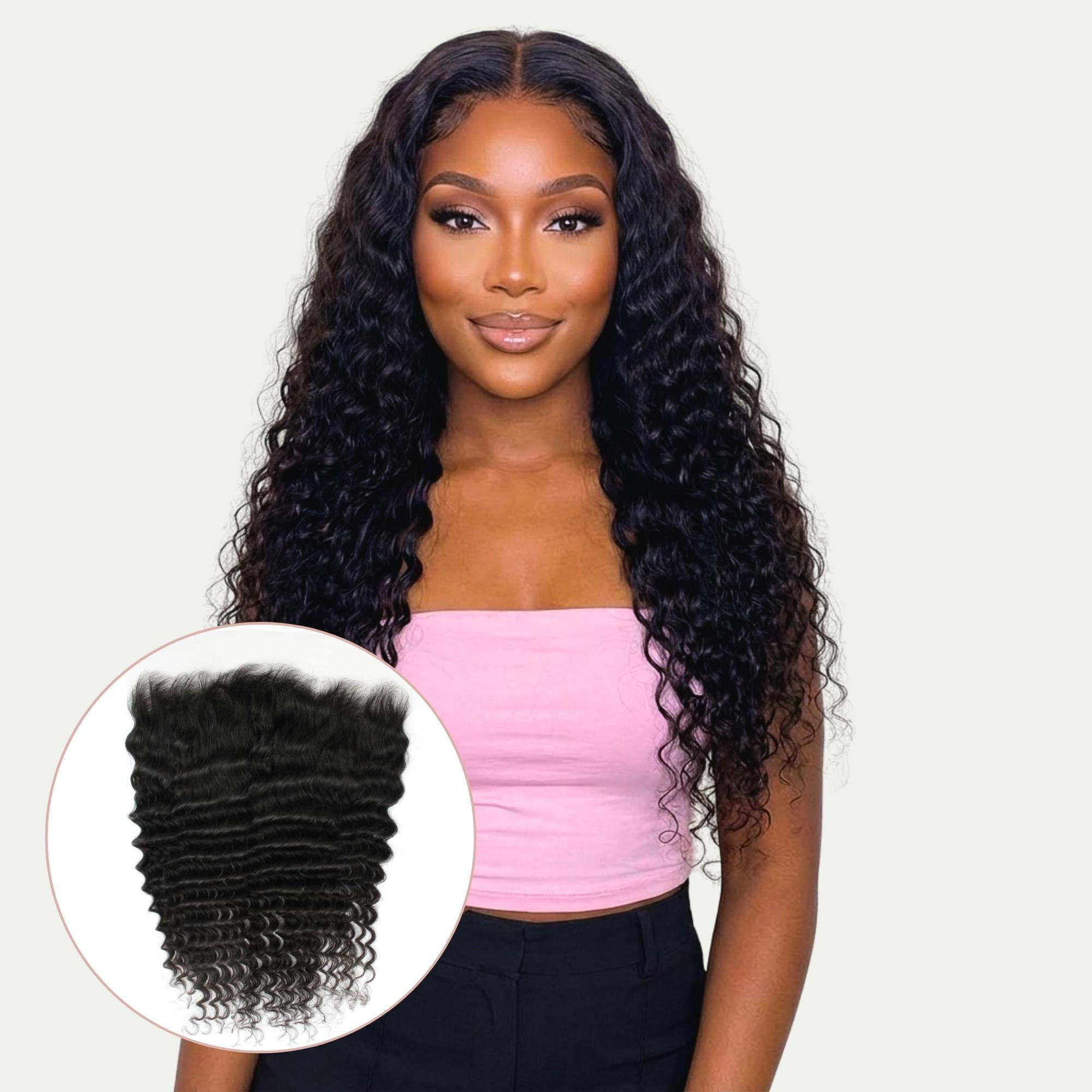 Deep Wave 13x6 HD Lace Human Hair Frontal by Private Label
