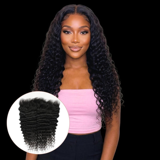 Deep Wave 13x6 HD Lace Human Hair Frontal by Private Label