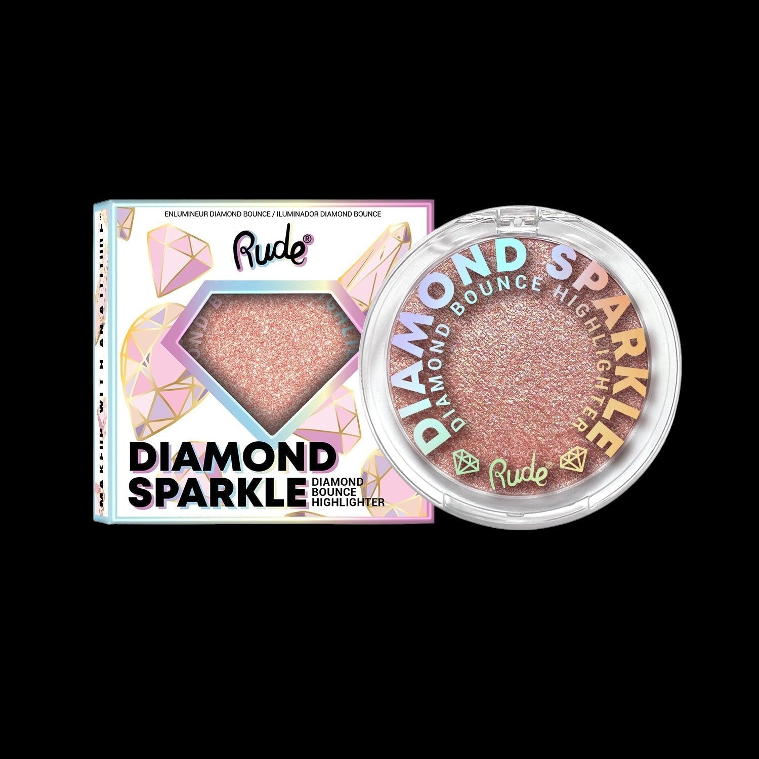 RUDE Diamond Sparkle Diamond Bounce Highlighter - Rose Gold by VYSN