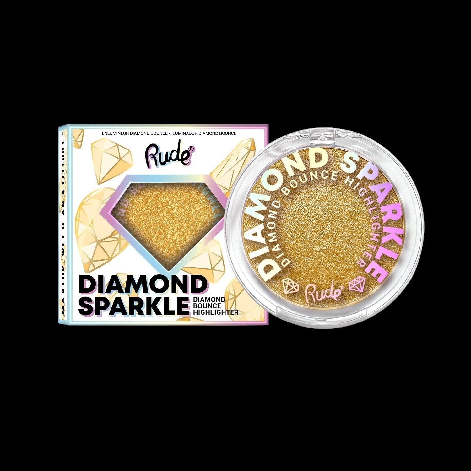 RUDE Diamond Sparkle Diamond Bounce Highlighter - Gold by VYSN