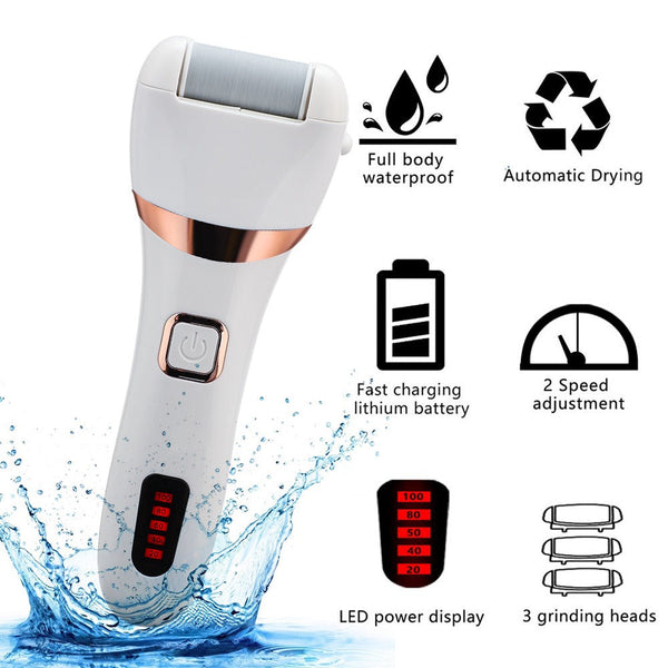 Rechargeable 7 Waterproof Electric Foot Grinder Dead Skin Cutin Removal Household Electric Foot Beauty Foot Grinder Kit by V.I.P Digital Presence