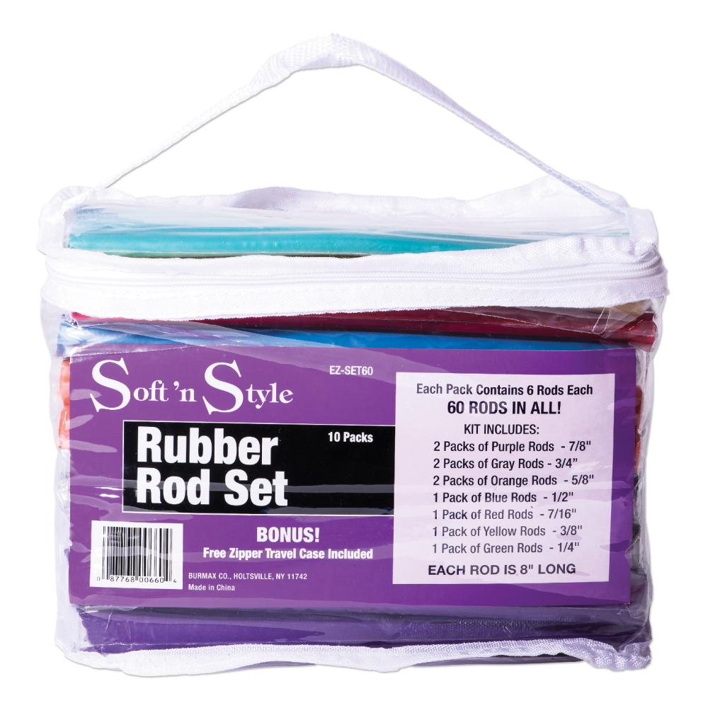 Perm Rods - Rubber Rods Set - Assorted Sizes by Beauty Supply 123 Outlet