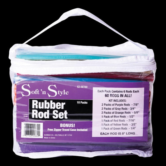 Perm Rods - Rubber Rods Set - Assorted Sizes by Beauty Supply 123 Outlet