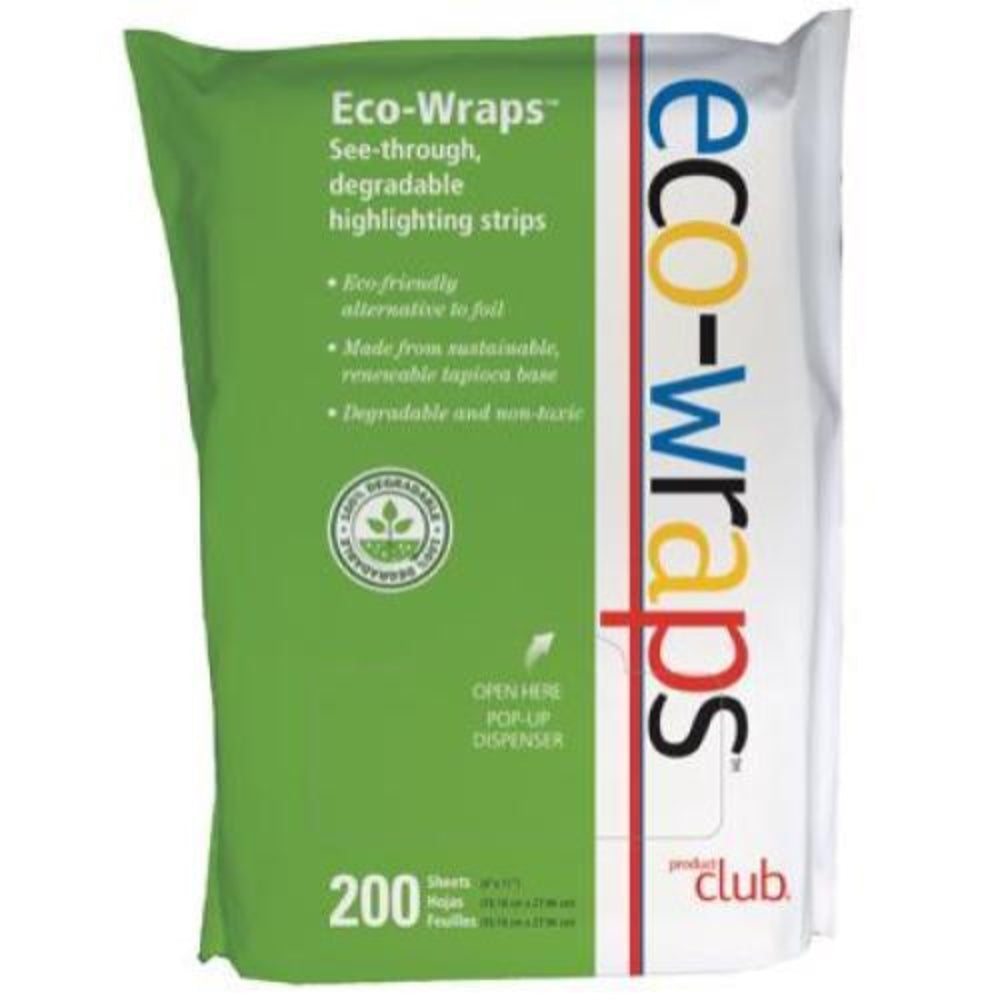 Eco-Wraps See-Through Degradable Highlighting Strips - 200 Sheets by Beauty Supply 123 Outlet