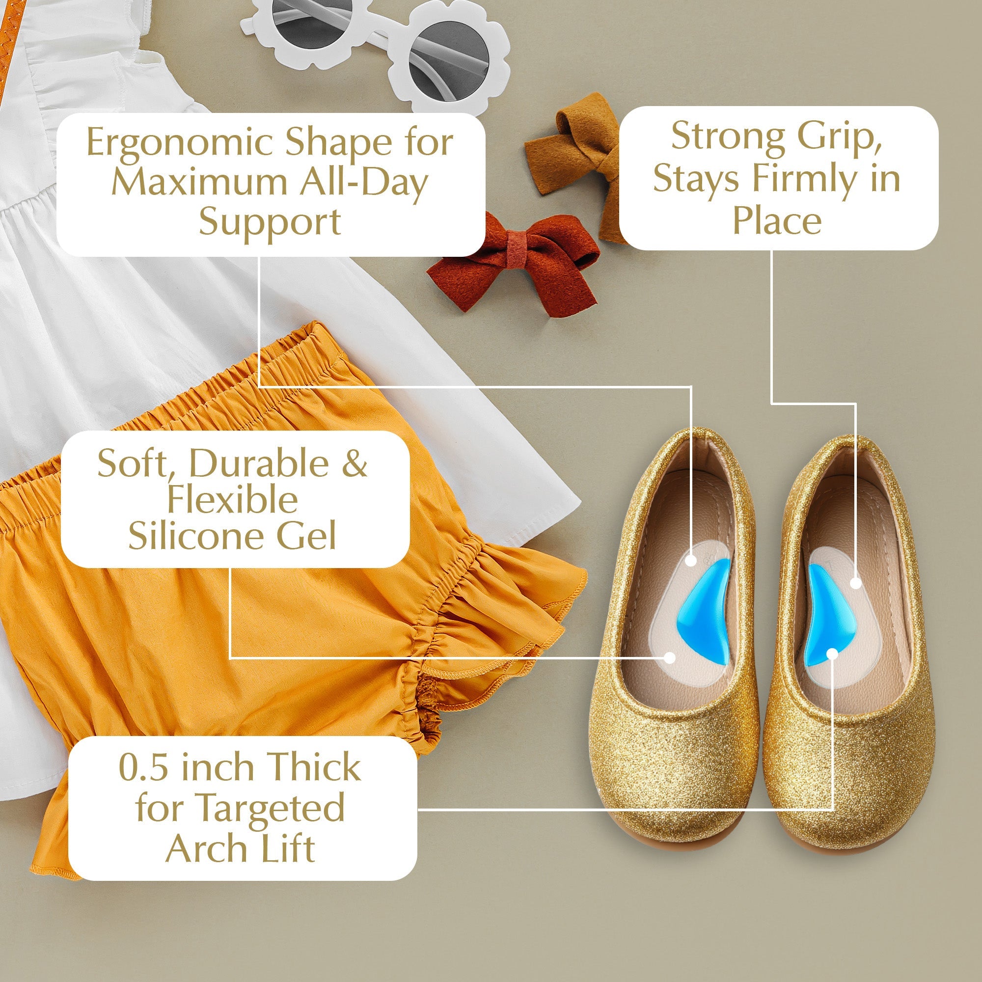 Arch Support Shoe Inserts for Adults & Kids by EpiLynx