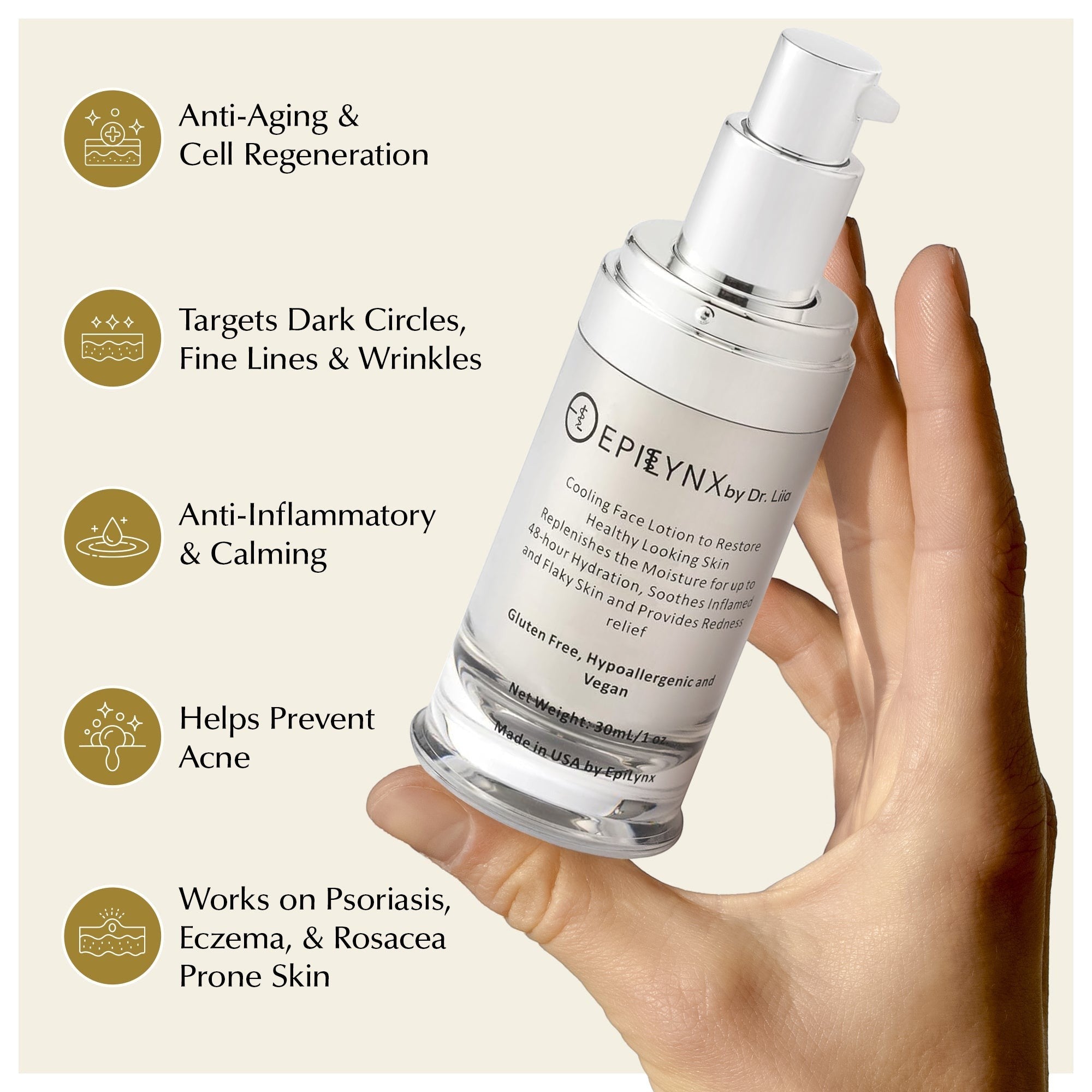 Lightweight Face Moisturizer for Sensitive & Dry Skin – Calming & Hydrating by EpiLynx
