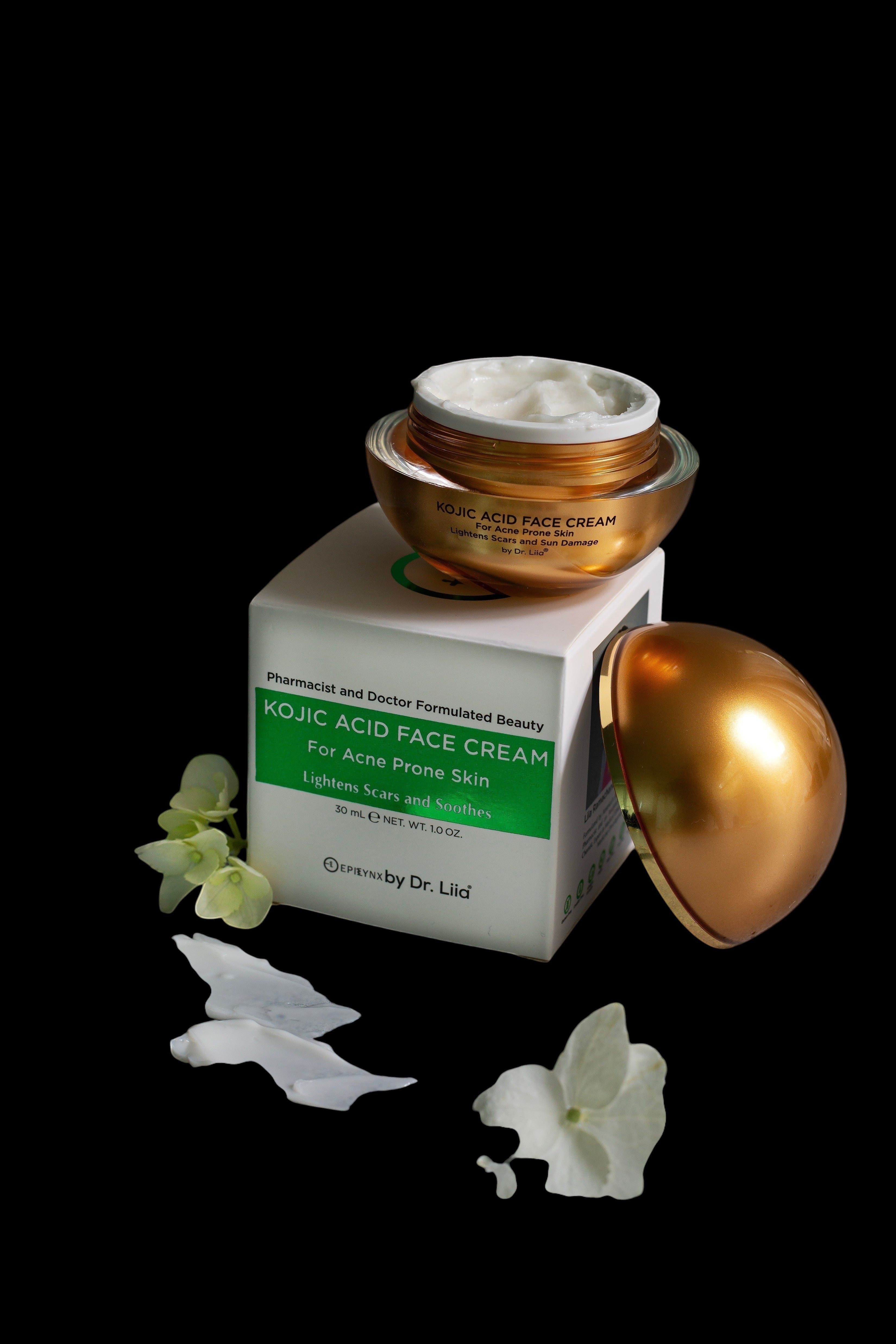 Kojic Acid Brightening Face Cream – Vegan, Gluten-Free & Acne-Prone Skin Friendly by EpiLynx