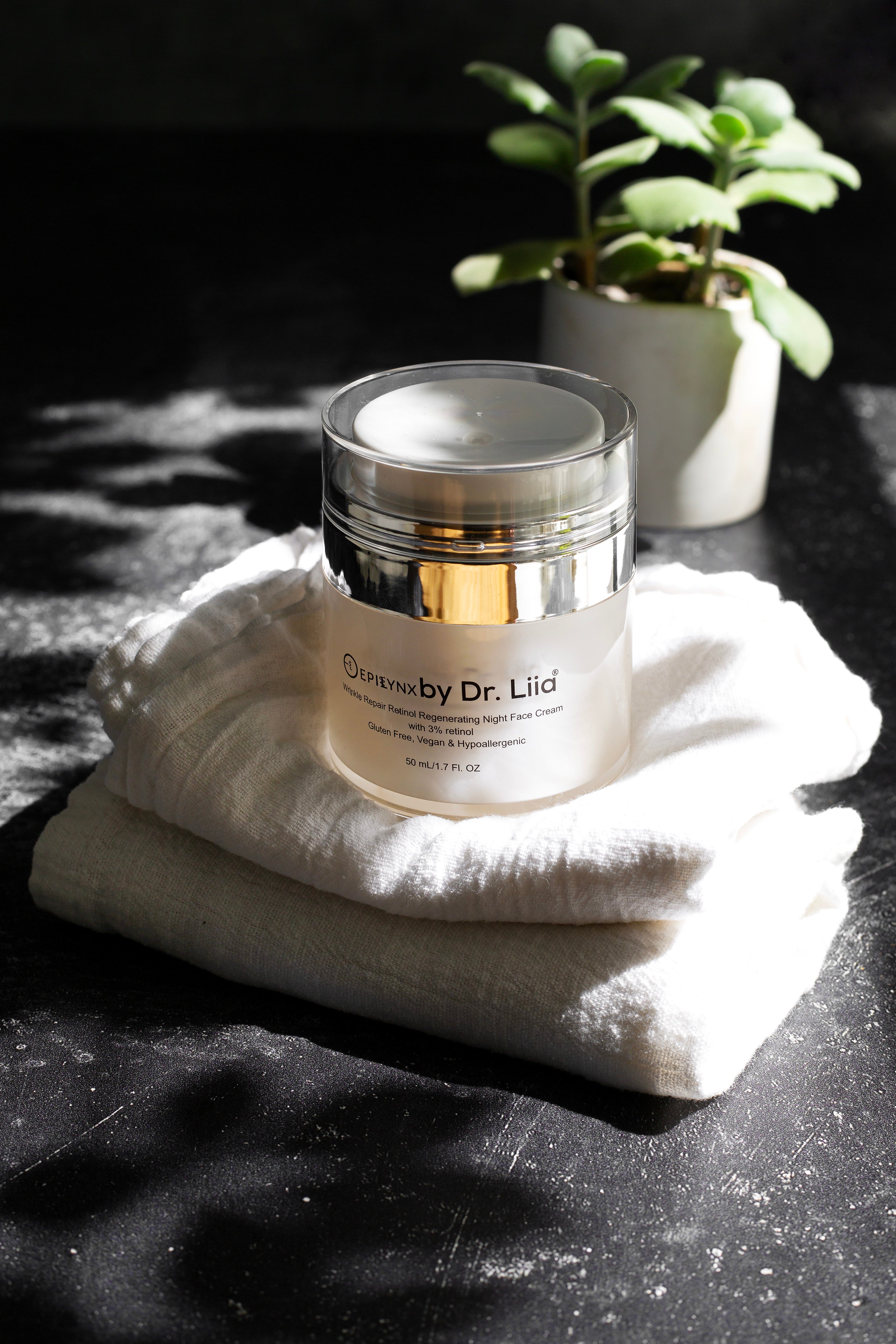 Wrinkle Repair Retinol Night Cream – Vegan, Gluten-Free, Regenerating Anti-Aging Moisturizer by EpiLynx