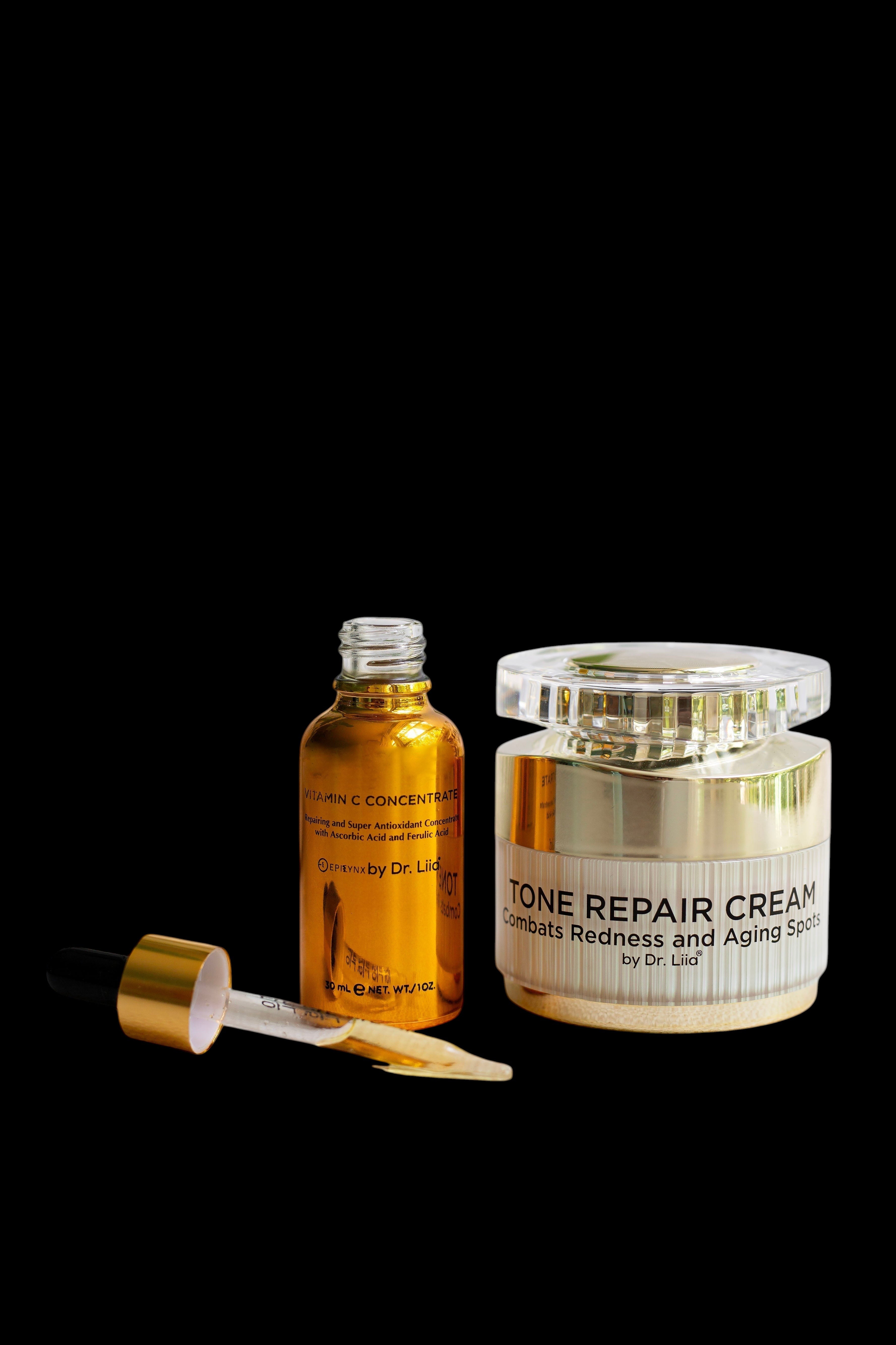 Brightening Vitamin C & Tone Repair Cream Set – Vegan, Gluten-Free Dark Spot & Hyperpigmentation Duo by EpiLynx