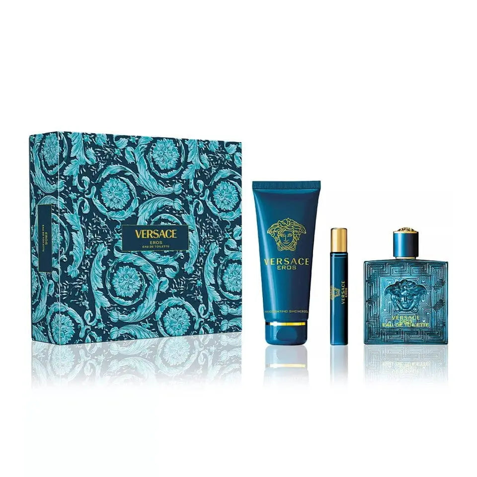 Eros By Versace For Men 3Pcs Set EDT Spray by perfumesandrea