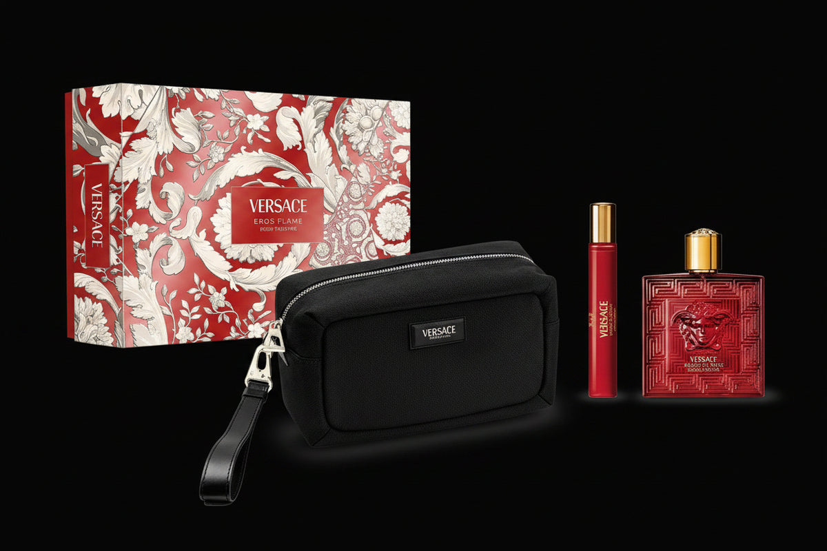 Eros Flame By Versace For Men 3Pcs Set EDP Spray by perfumesandrea