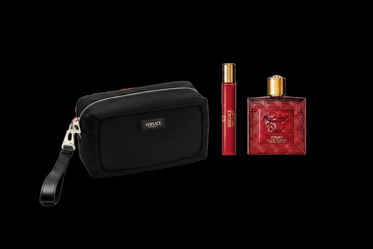 Eros Flame By Versace For Men 3Pcs Set EDP Spray by perfumesandrea