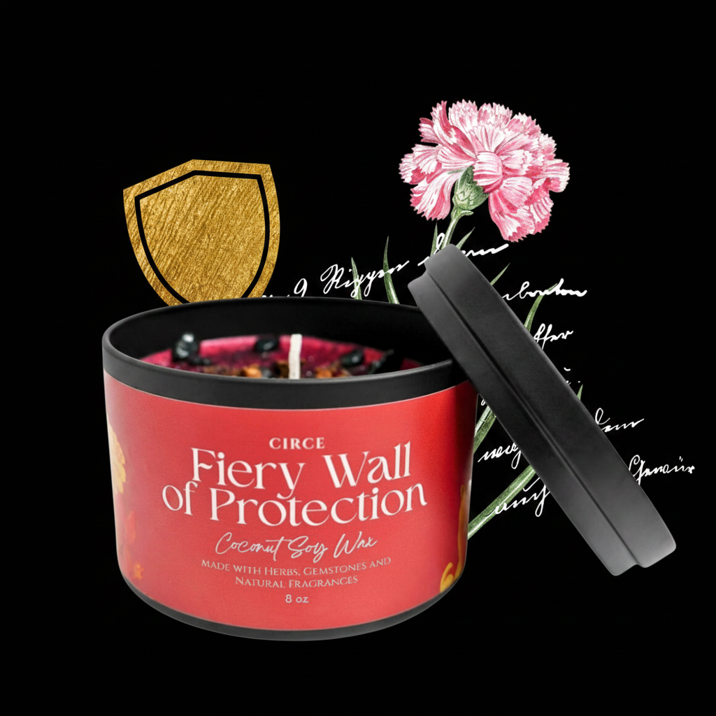 Fiery Protection Candle — 8‑oz Wall of Protection Ritual by Circe Boutique