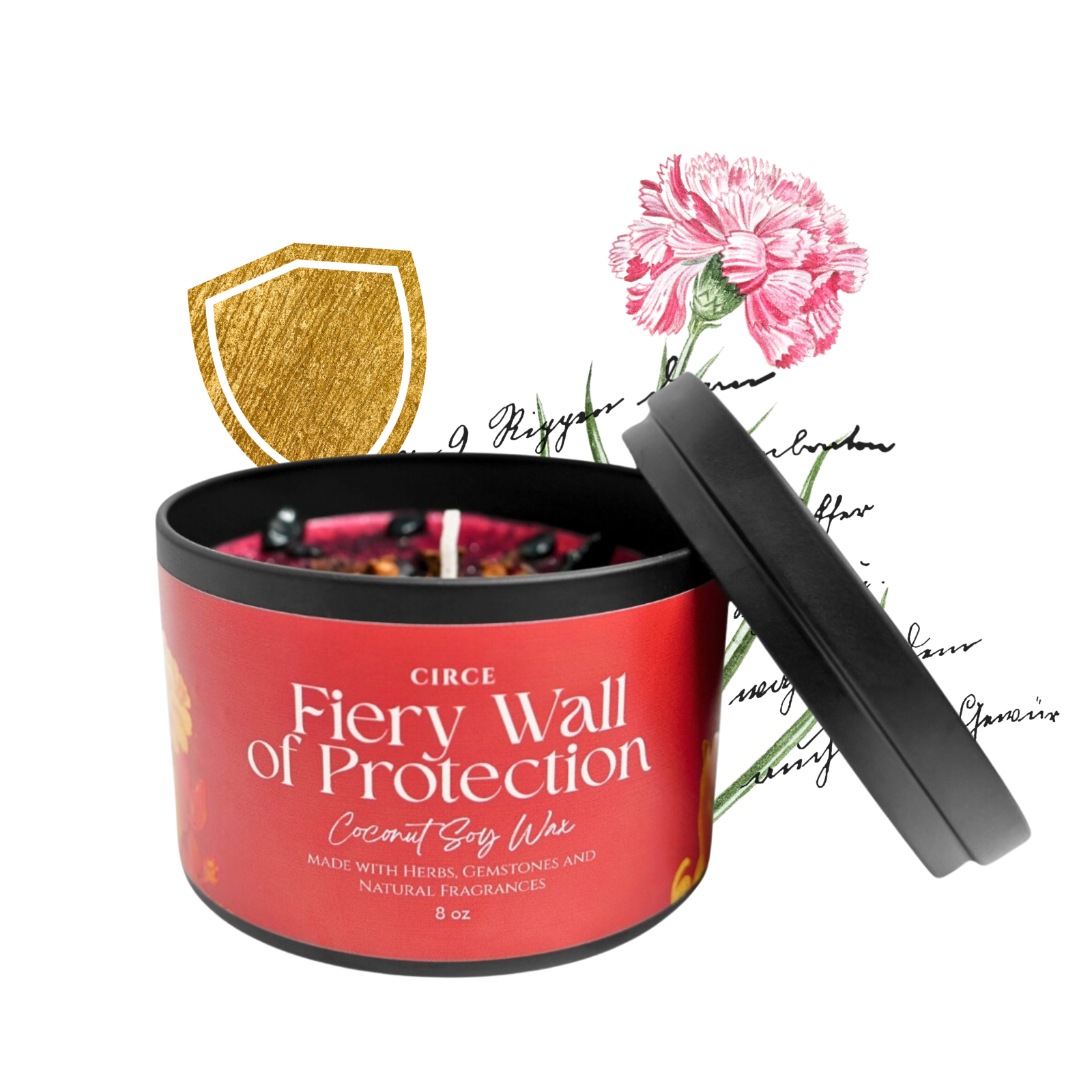Fiery Protection Candle — 8‑oz Wall of Protection Ritual by Circe Boutique