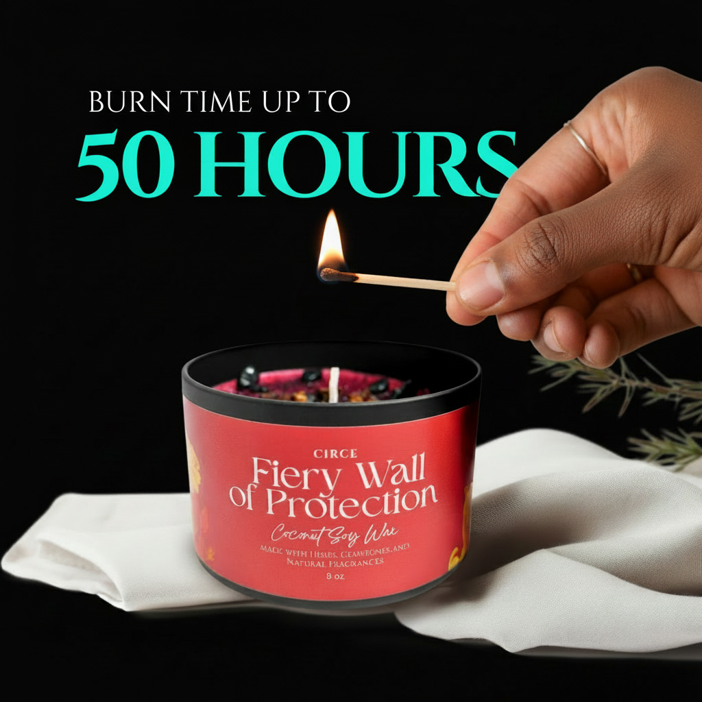 Fiery Protection Candle — 8‑oz Wall of Protection Ritual by Circe Boutique