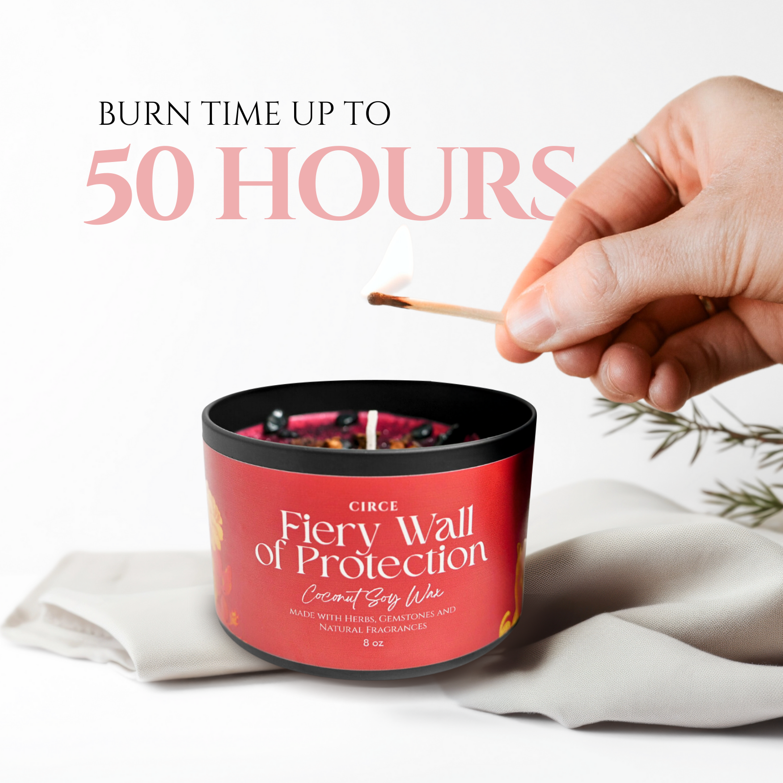 Fiery Protection Candle — 8‑oz Wall of Protection Ritual by Circe Boutique
