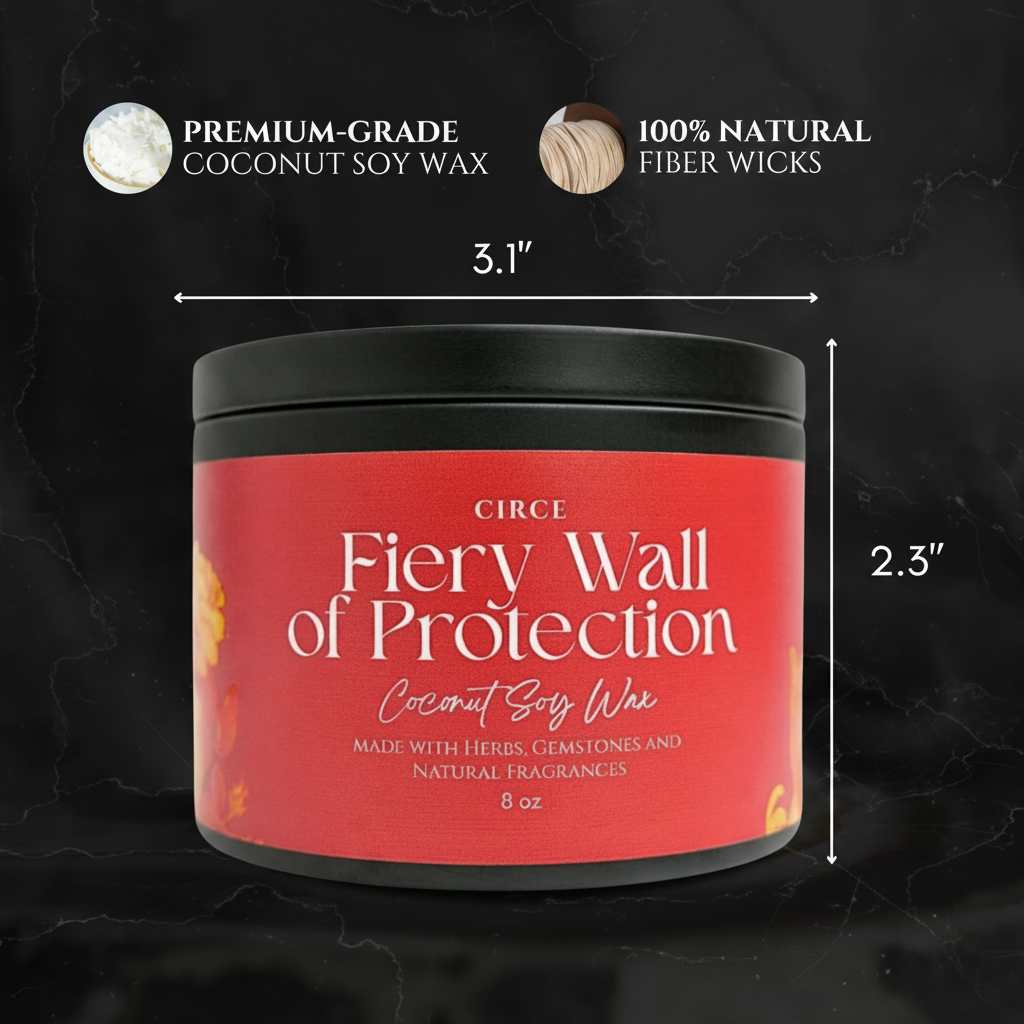 Fiery Protection Candle — 8‑oz Wall of Protection Ritual by Circe Boutique