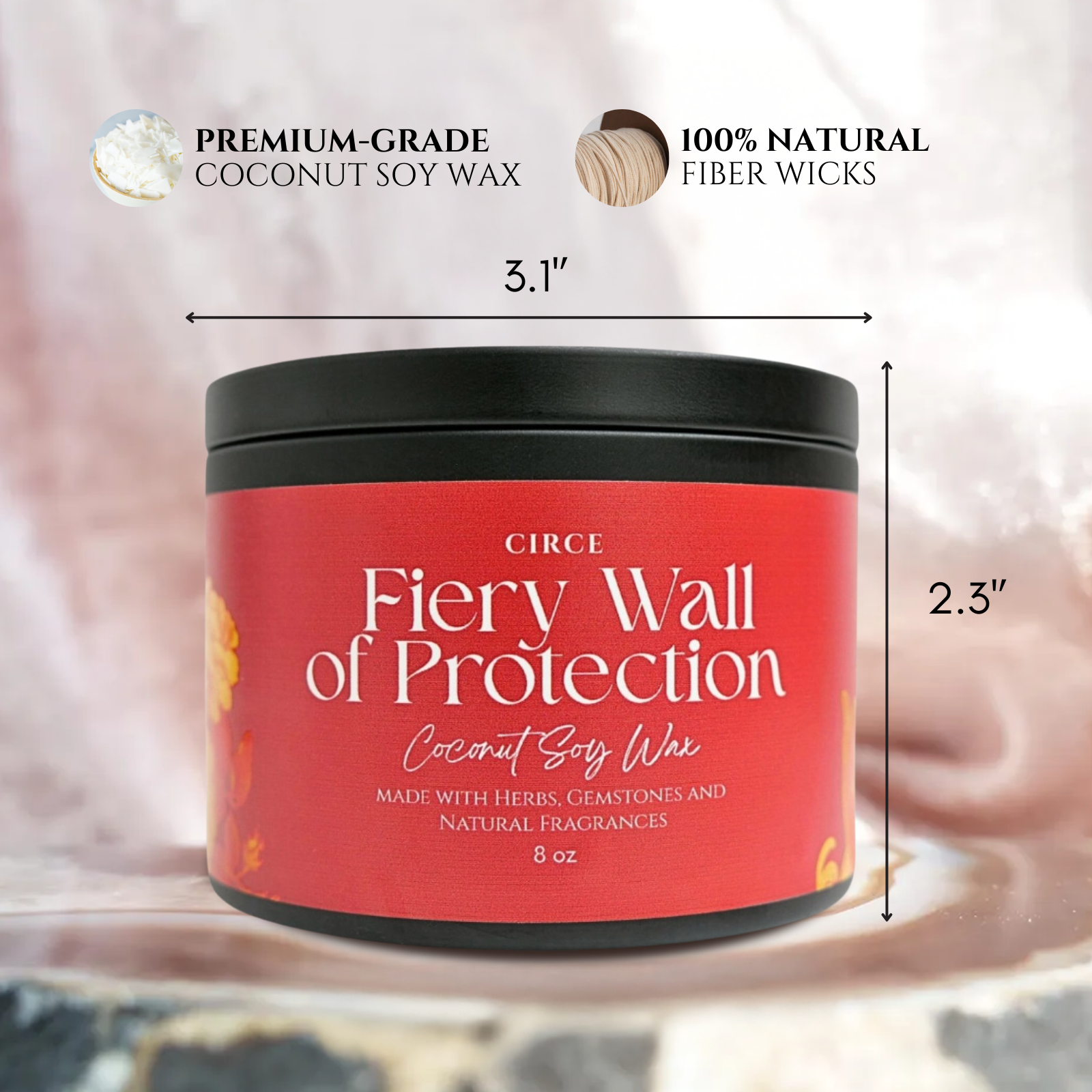 Fiery Protection Candle — 8‑oz Wall of Protection Ritual by Circe Boutique