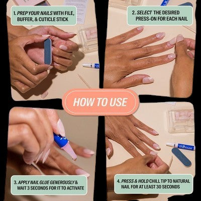 Chillhouse Chill Tips Fake Nails Design Studio Checked Out 24ct - Imperfect Box