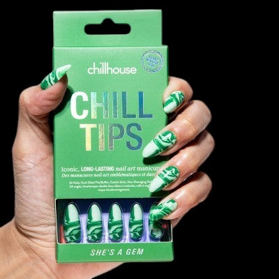 Chillhouse Chill Tips Press-On Fake Nails Shes a Gem 24ct - New