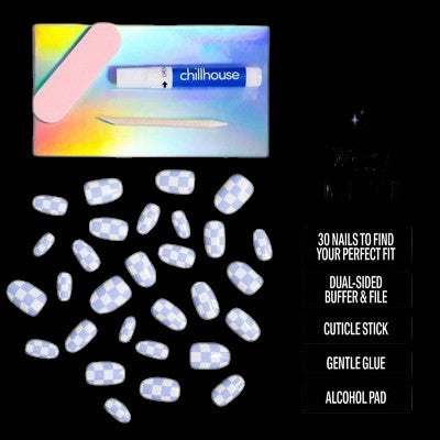 Chillhouse Chill Tips Fake Nails Design Studio Checked Out 24ct - Imperfect Box