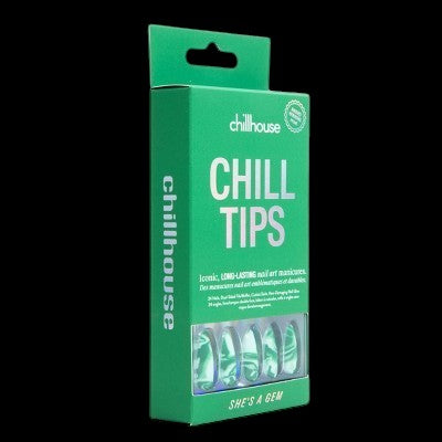 Chillhouse Chill Tips Press-On Fake Nails Shes a Gem 24ct - New