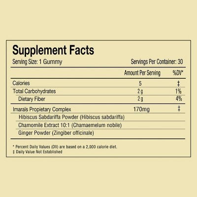 Imarais Beauty De-Puff Anti-Bloat Gummies Vegan and Sugar-Free 30ct - Imperfect Container
