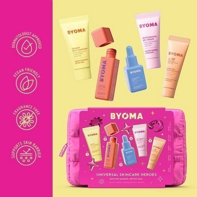 BYOMA Universal Skincare Heroes Gift Set with Makeup Bag 5pc - Missing Box