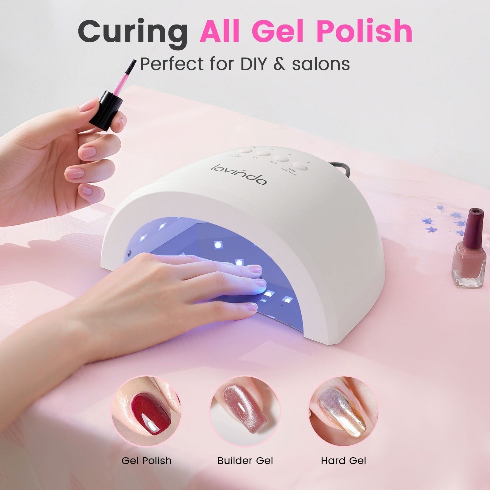 Glow™ Lite Nail Lamp - White - 48W Plug-in UV/LED by Lavinda