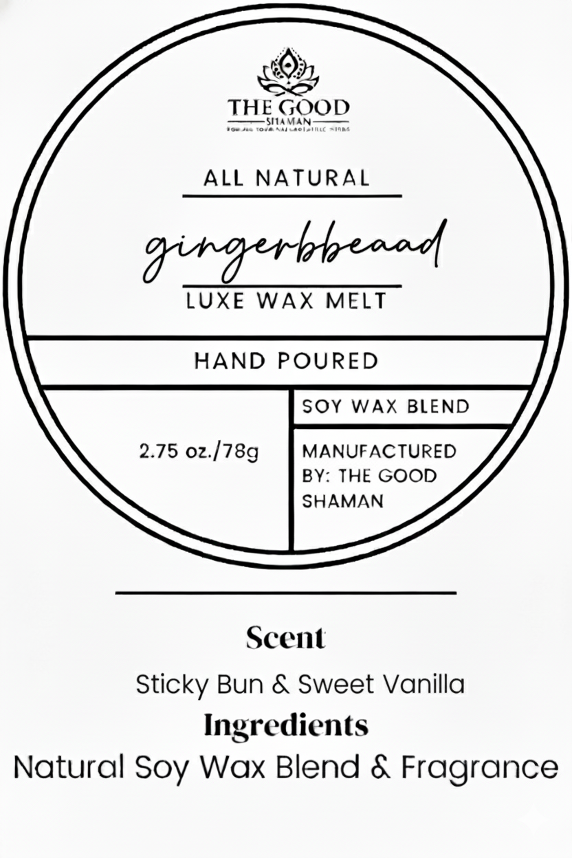 Gingerbread - Luxe Hand Poured Natural Coconut Wax Melts by The Good Shaman