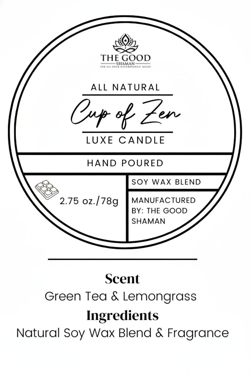 Cup of Zen - Luxe Natural Coconut Wax Candle by The Good Shaman