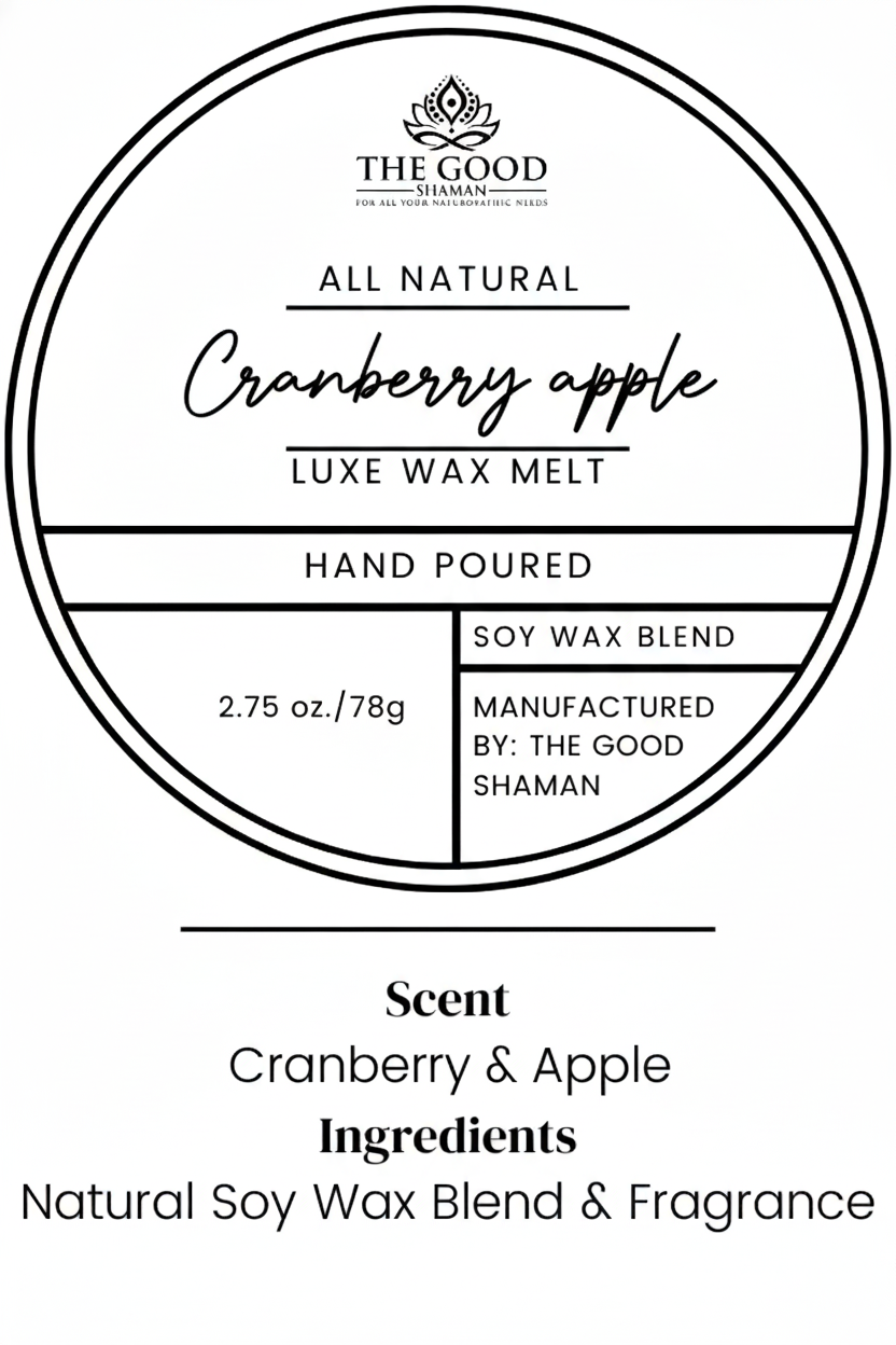 Cranberry Apple – Luxe Hand-Poured Natural Soy Wax Melts by The Good Shaman