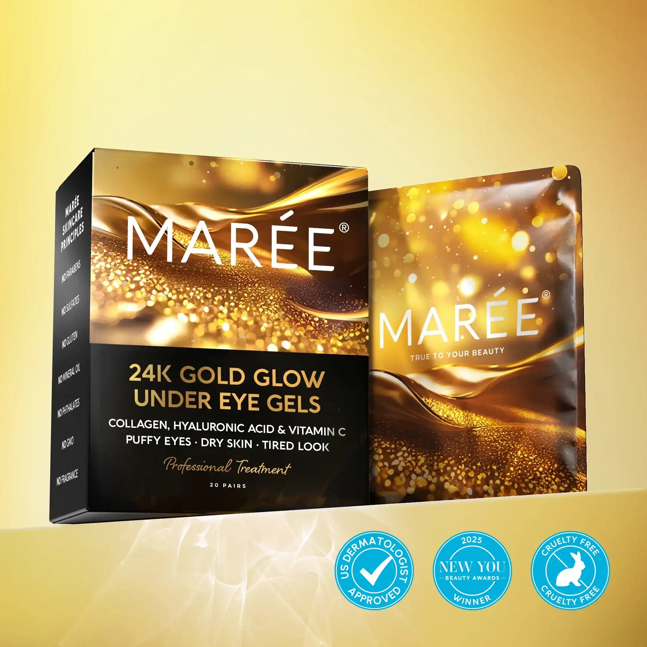 24K Gold Anti-Aging Eye Patches by Maree