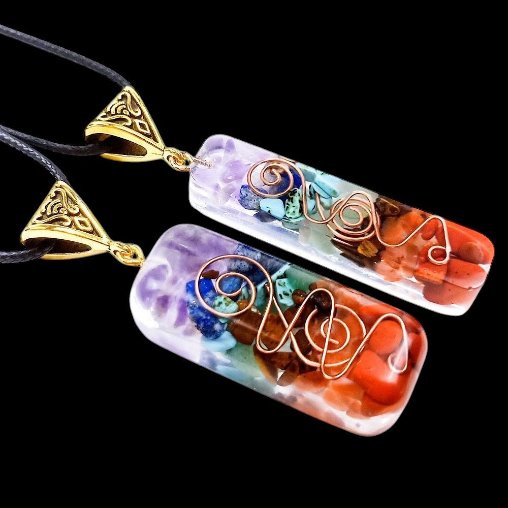 Reiki Healing 7 Chakra Orgone Necklace by The Good Shaman