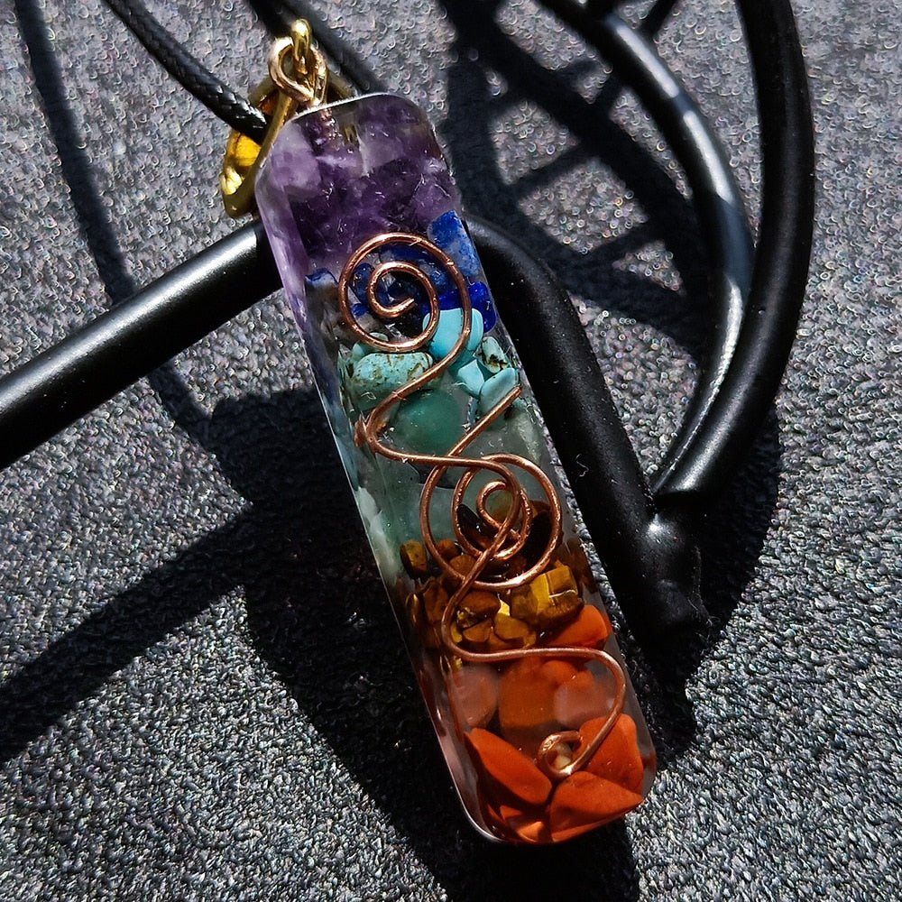 Reiki Healing 7 Chakra Orgone Necklace by The Good Shaman
