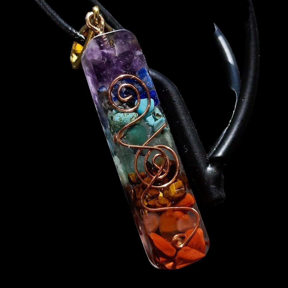 Reiki Healing 7 Chakra Orgone Necklace by The Good Shaman
