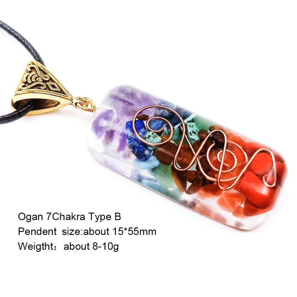 Reiki Healing 7 Chakra Orgone Necklace by The Good Shaman