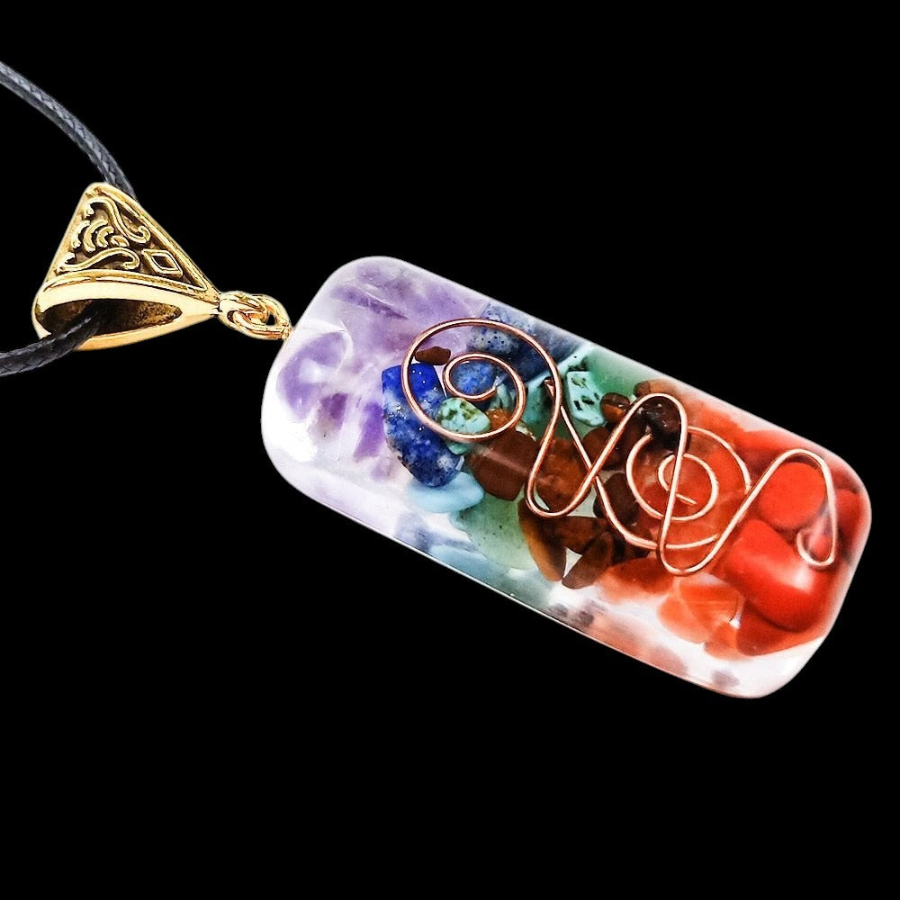 Reiki Healing 7 Chakra Orgone Necklace by The Good Shaman