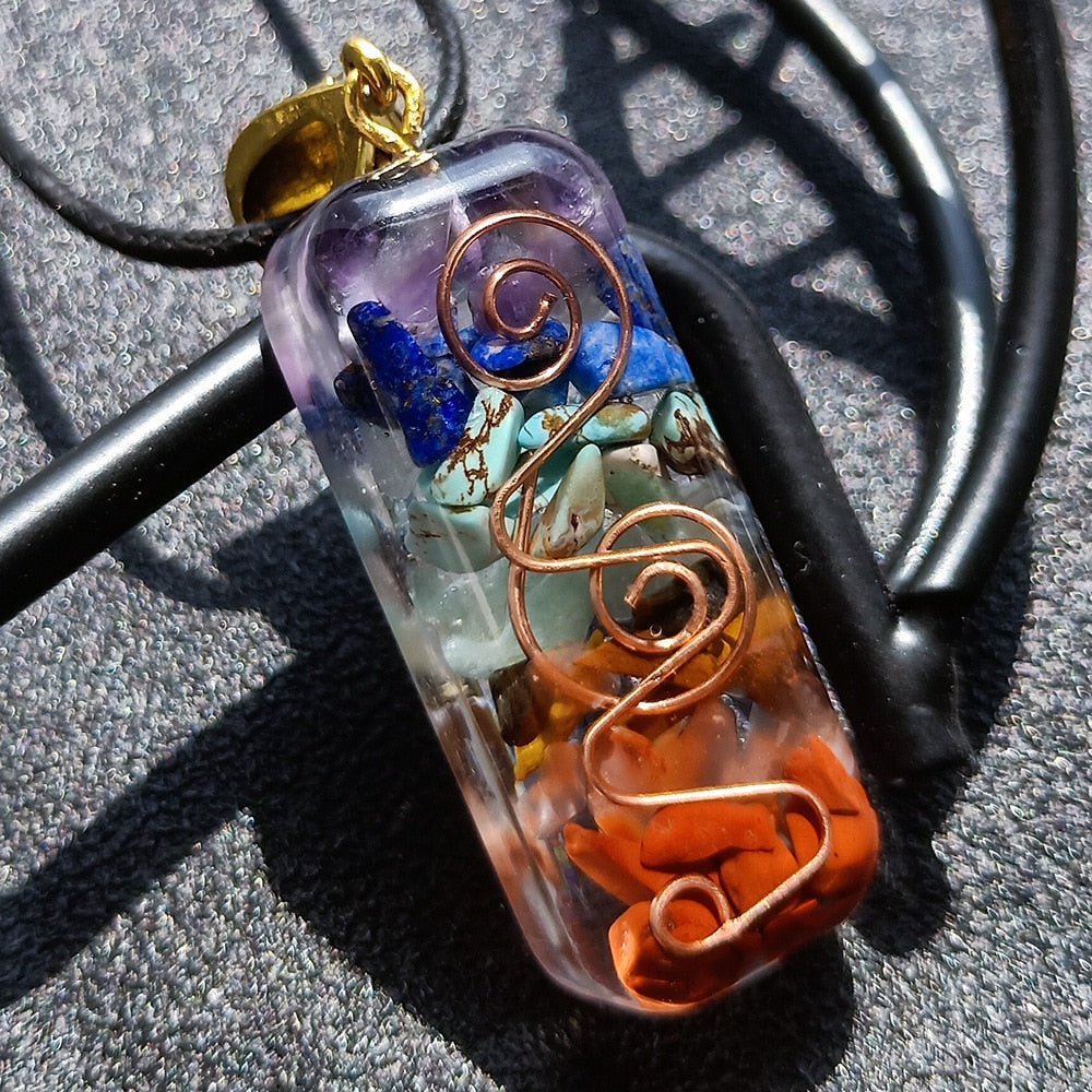 Reiki Healing 7 Chakra Orgone Necklace by The Good Shaman
