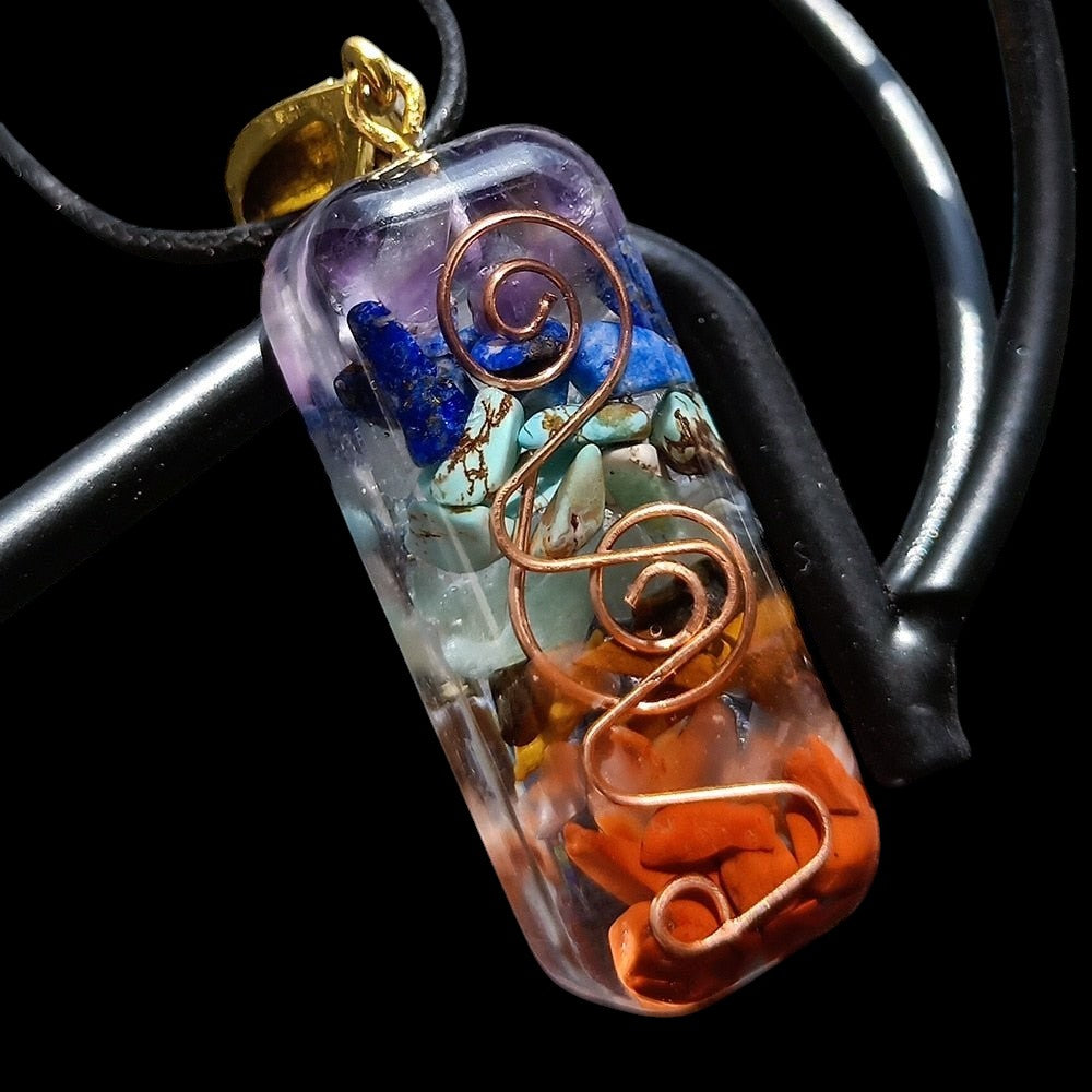 Reiki Healing 7 Chakra Orgone Necklace by The Good Shaman