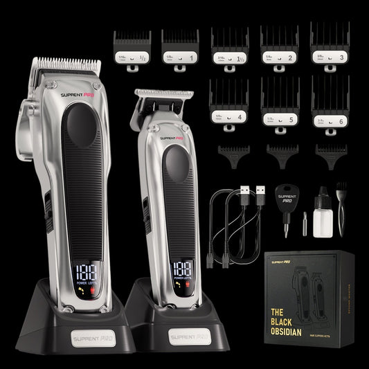 The Black Obsidian Professional Clipper and Trimmer Set - HC776SX - AetherLux.Shop