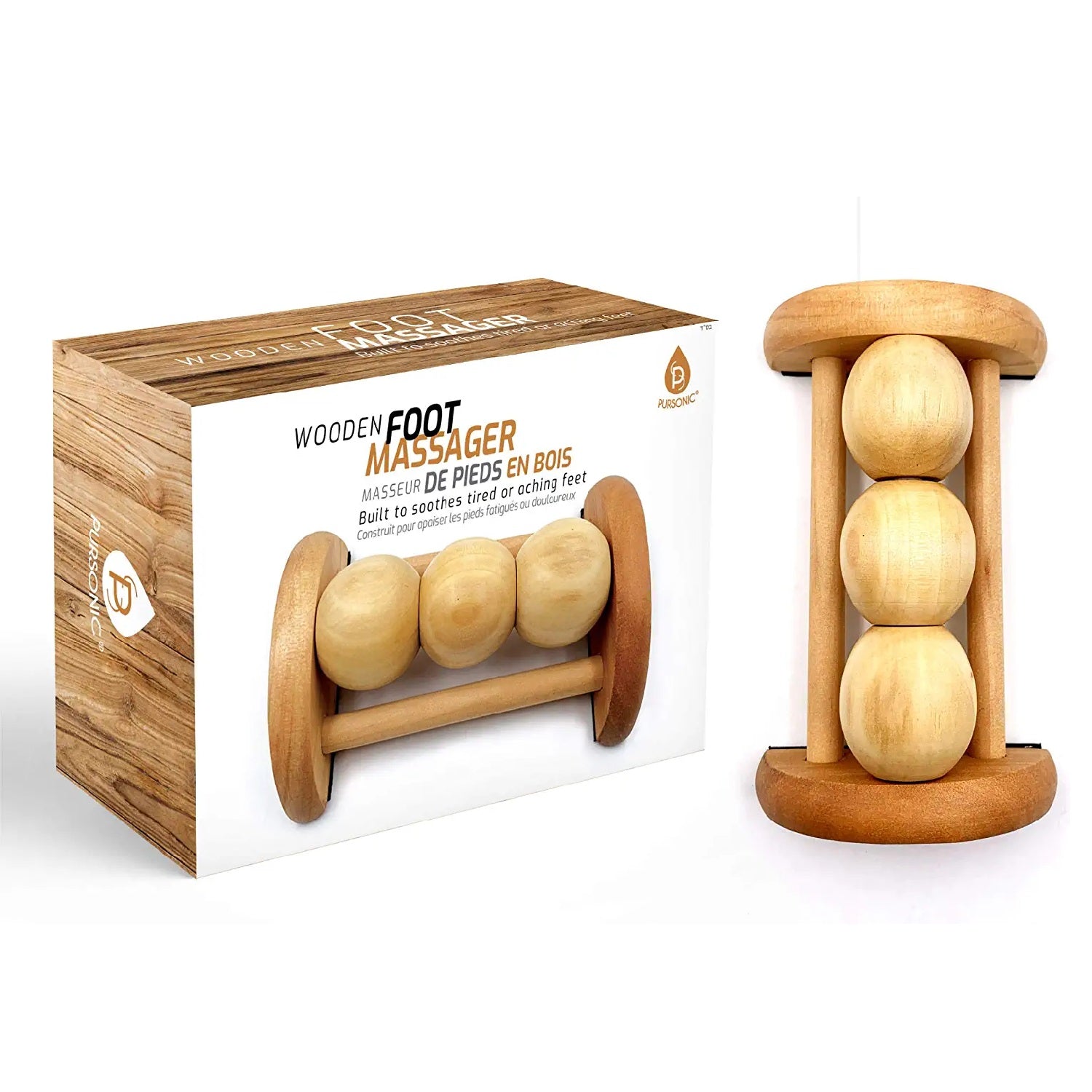 All Natural Wooden Foot Massager Roller by Pursonic by VYSN